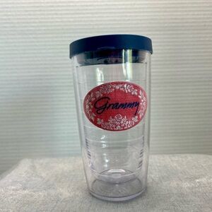 16 oz Tervis tumbler Grammy with blue lid